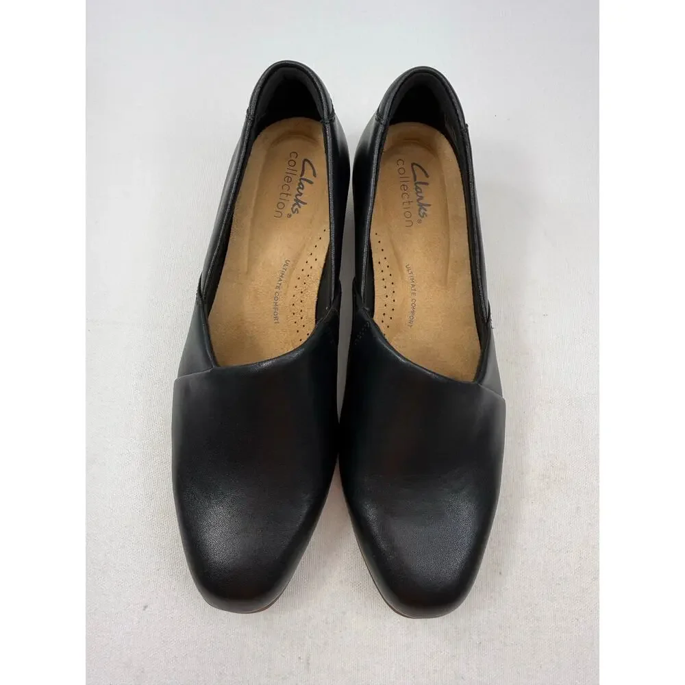 Clarks Collection Ultimate Comfort Black Leather Loafers Womens 7.5‎ Lagenlook
